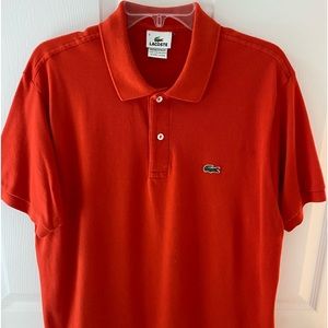 COPY - Lacoste Mens orange short sleeves polo shirt size L
